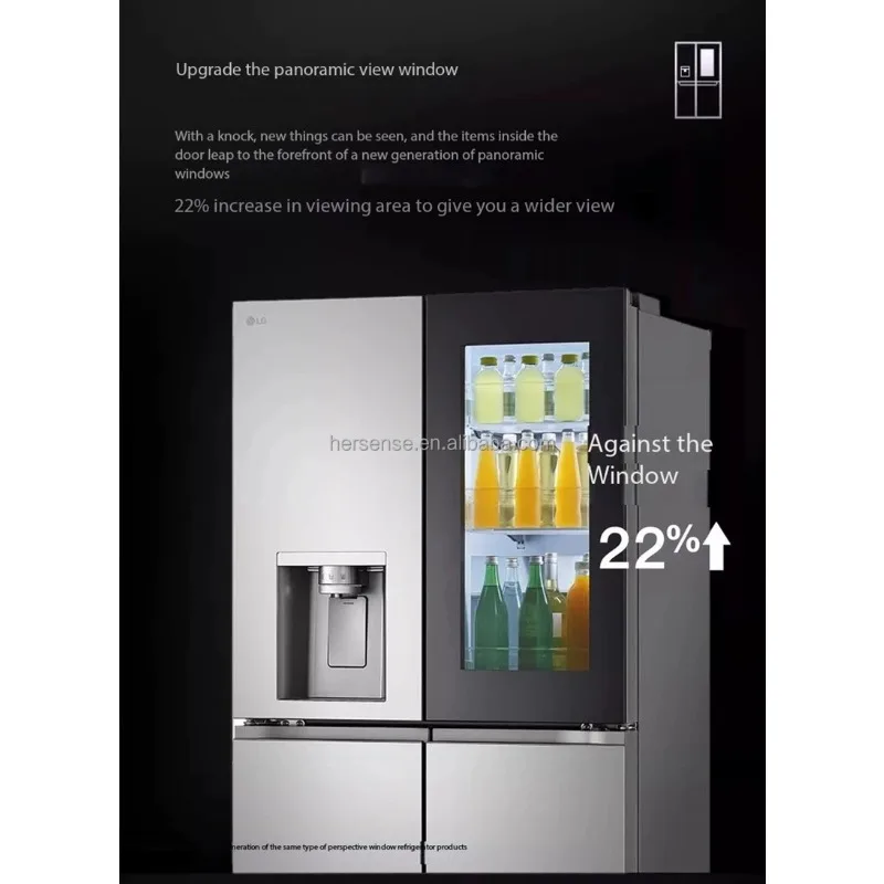 635L Premium Window Refrigerator French Door Clear Spacious Design Energy Saving Inverter Large Side-by-Side Stock - Image 5