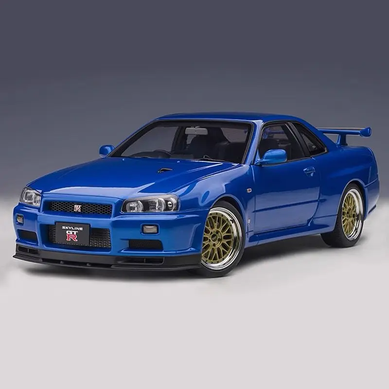 Large Size 1:18 GTR GT-R R34 Skyline Ares Alloy Sports Car Model ...