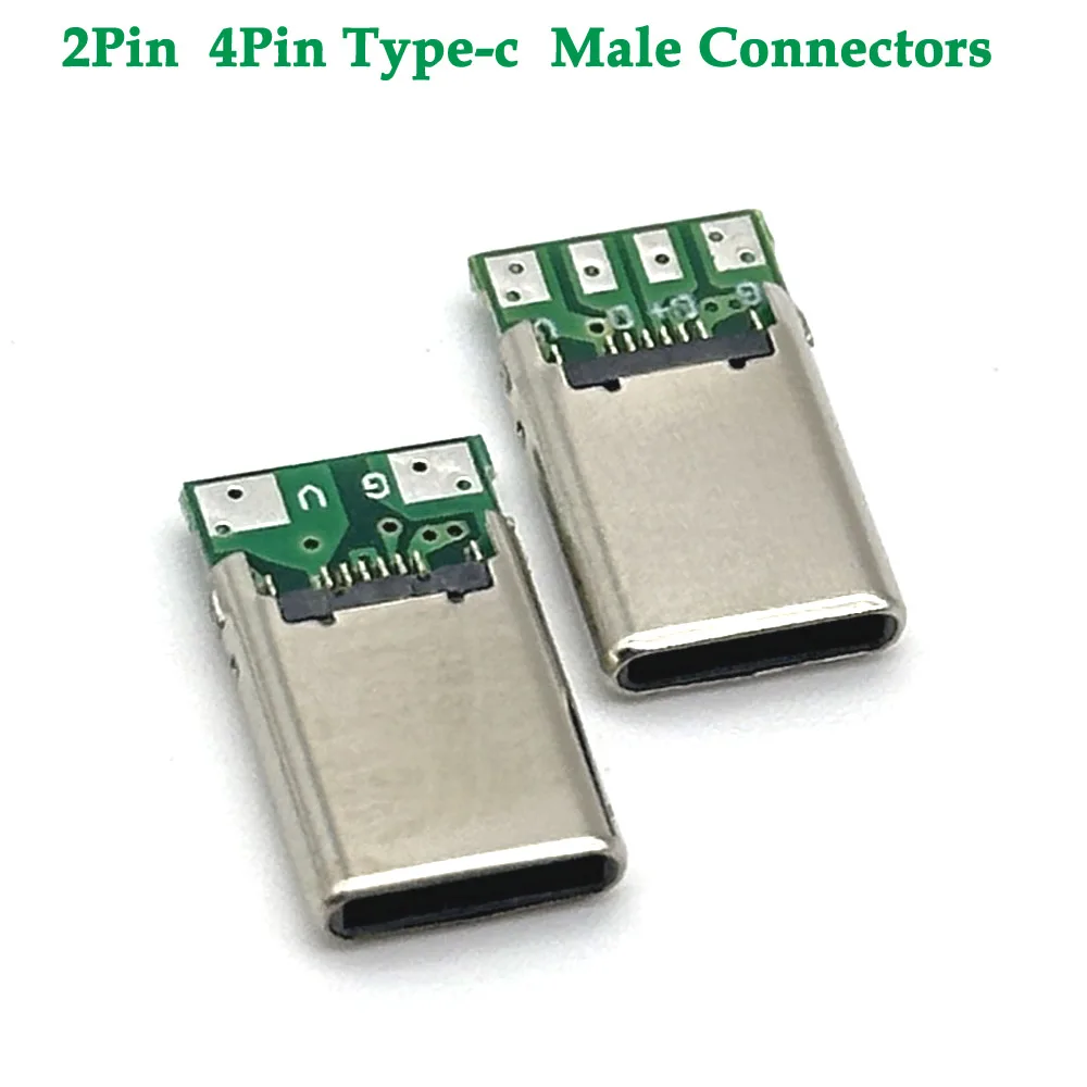 

USB 3.1 2Pin 4Pin type c male Connectors Jack Tail 16P usb Male Plug Electric Terminals welding DIY data cable Support PCB Board