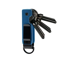 Sleek Metal Minimalist Key Organizer - Compact Outdoor Key Holder (Blue)