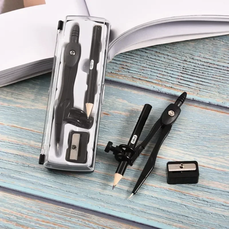 Drawing Compass Portable Metal Compass Set for Student Drawing Tools Pencils and Pencil Sharpeners School Supplies