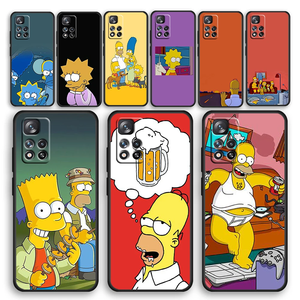 The Simpsons Daily Black Phone Case Per Xiaomi Redmi Note 12 11E 11S 11 11T 10 10S 9 9T 9S 8T 8 Pro Plus 5G Cover