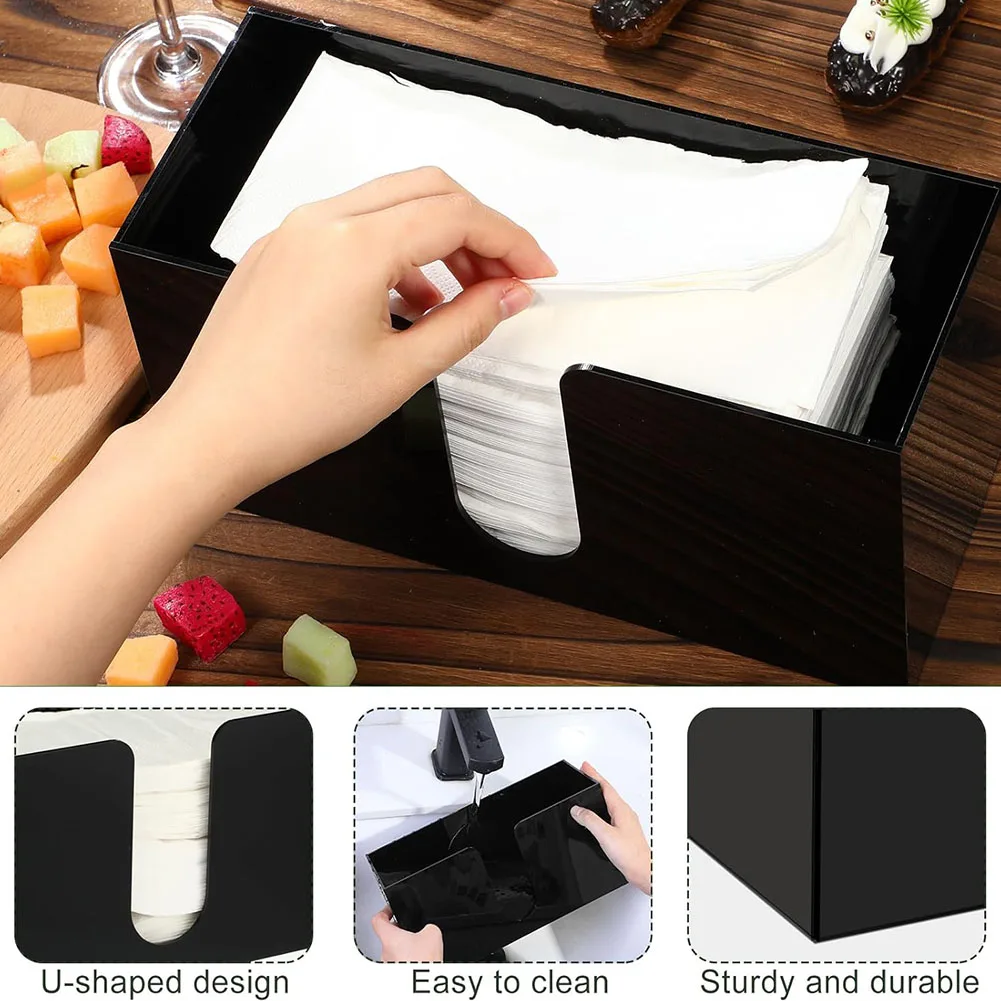 Clear Acrylic Countertop Paper Towel Dispenser Stylish Folded Napkin Holder Compact and Space Saving Design 5