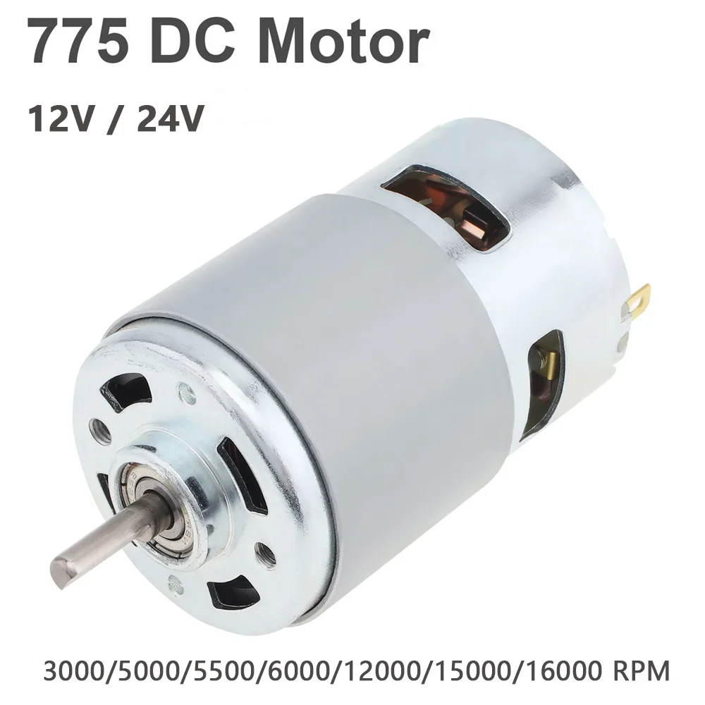 High Velocidade Large Torque Motor Tool 775 dc Motor d Shaped Shaft 12v 24v Broca Pequena Micro Machine Carro Modelo Rolamento de Esferas
