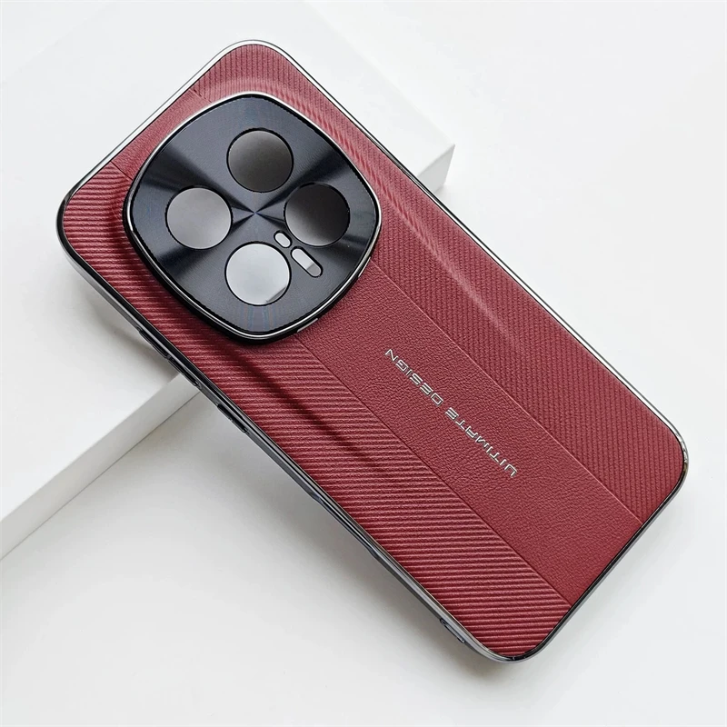For Honor Magic 8: Luxury Electroplated Leather Camera Protection Case with Shockproof Bumper