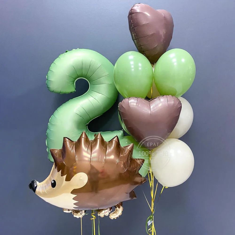 Hedgehog 40 Pollici Large Retro Sage Green Foil Number Palloncini Ad Elio Bambino Adulti Compleanno Wild Party Decor Forniture Per Feste Di Matrimonio