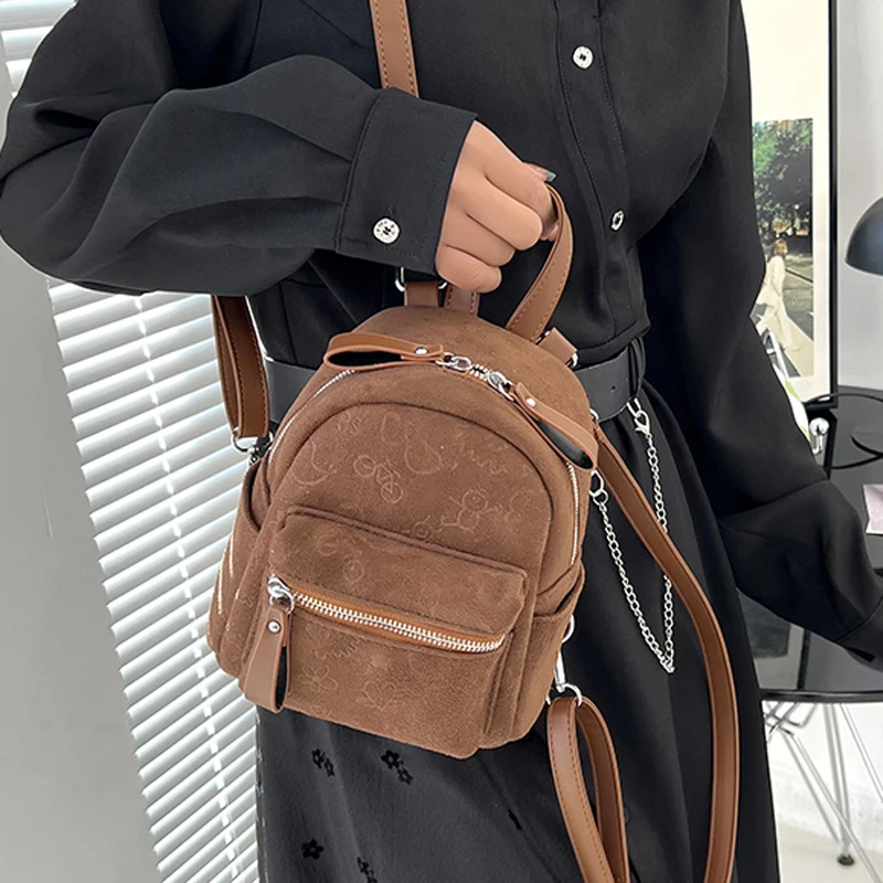 2022 Fashion Backpacks New Designer Small High Quality Female Shoulder Bags Suede Cute School Bag Backpack for Teenage Girls