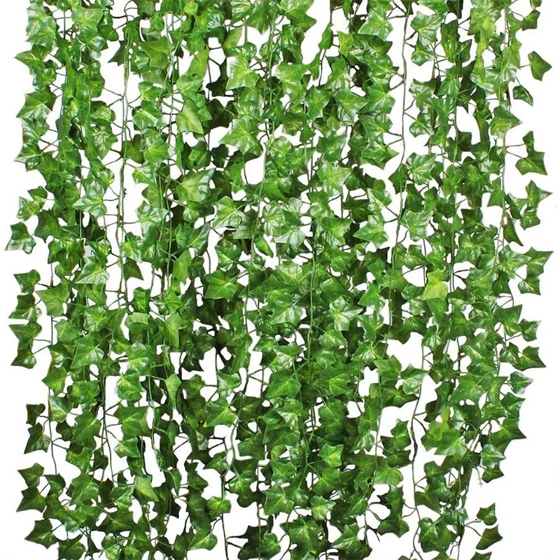 

210cm Artificial Ivy Green Plant Leaf Garland Silk Wall Hanging Vine Home Garden Decoration Wedding Party DIY Fake Wreath Leaves