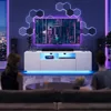 TV Stand for 65 Inch TV, Modern Entertainment Center with LED, TV Console with Storage Cabinet, TV Stands for Living Room 6