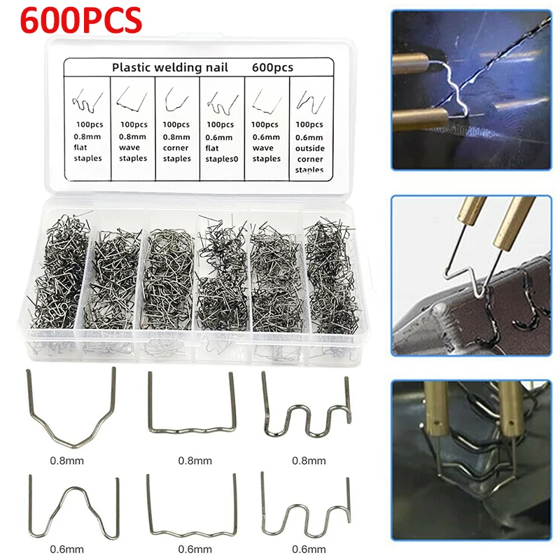 

600pcs Plastic Repair Machine Welding Hot Stapler Bumper Fender Staples Soldering Iron Bumper Repair Car Tools