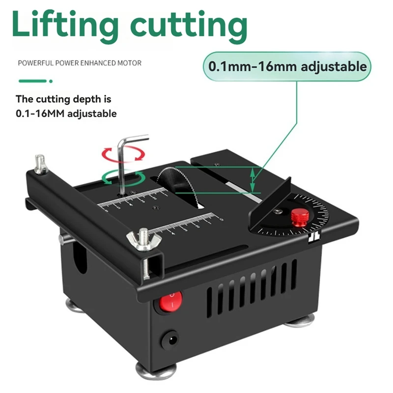 Mini Table Saw, Mini Table Saw For Wood Cutting Crafts ,Mini Multi-Functional Saw,US Plug