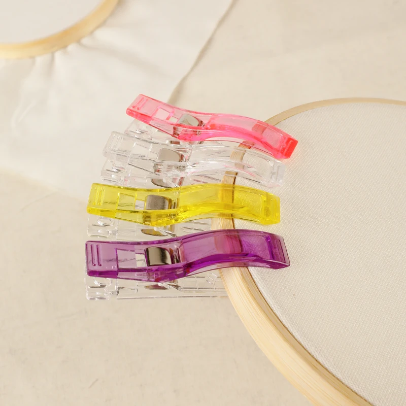 Description Picture 3 of item20Pcs Large Sewing Clips Multicolor Plastic Clips Fabric Decoration Clamps  Quilting Hemming  Garment Clip DIY Sewing Tools