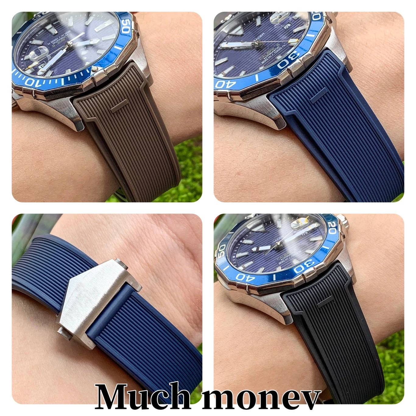 SCHIK Rubber Watch Strap Suitable For Tag H Euer Diver AQUARACER Series Replacement Watch Accessories Parts 22mm , 20.5mm ,