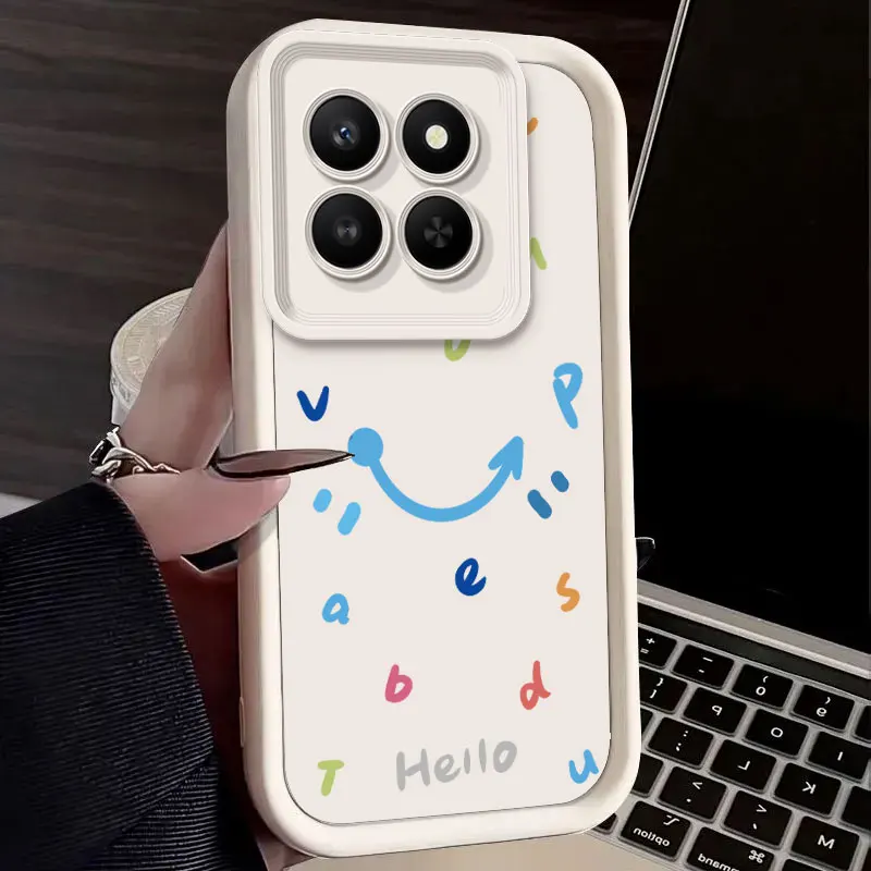 Soft Silicone Graffiti Smiley Face Phone Case with Letter Design