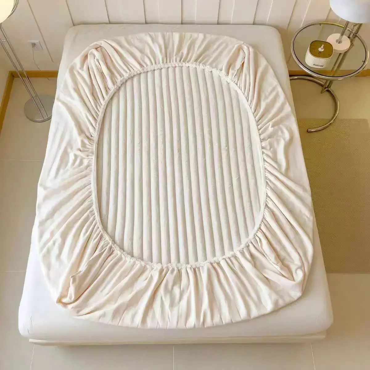 1pc Winter Warm Bed Sheet with Elastic Band Single/Queen/King Mattress Cover Thick Coral Fleece Fluffy Fitted Bed Sheets for Bed 2