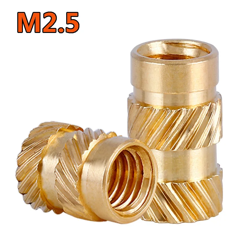 Hot Melt Inset Nuts M2.5 Insert Knurled Nuts Brass Hot Melt Inset Nuts