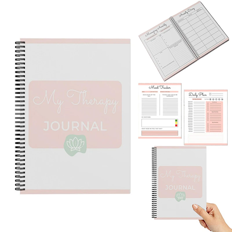 Mental Health Anxiety Planner Anxiety & Depression Therapy Worksheets Self Care Planner DBT Diary Mood Tracker Journal