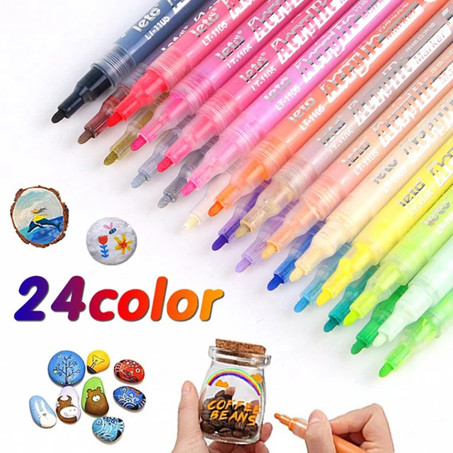 0.7mm Tip Acrylic Paint Markers,12 Colors Paint Pens,Graffiti Markers,Permanent  Markers for Kids DIY, Wood, Canvas,Glass,Rocks - AliExpress