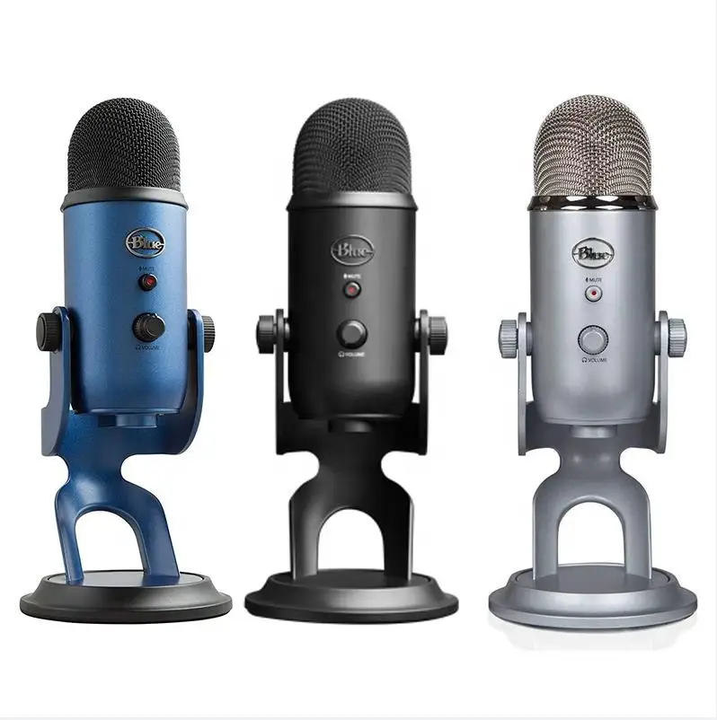 

Yeti Professional Multi-pattern USB Microphone for Recording and Streaming Blue Silver Black Optional Wired 16 Ohms