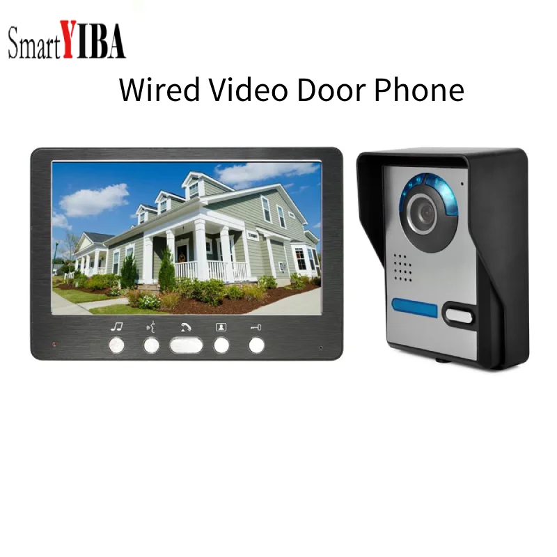 

SmartYIBA 7"Video Door Intercom Entry System Kit Hot Sell Video Door Phone Smart Doorbell IR Cut Two-way Audio Visual Camera