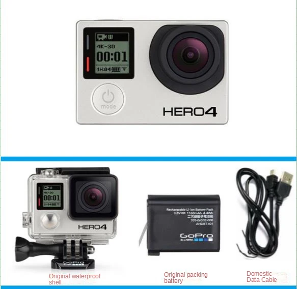 Cámara Acción Original para GoPro Hero4 silver Hero 4, con funda batería y cable de datos|Piezas de carrocería| - AliExpress