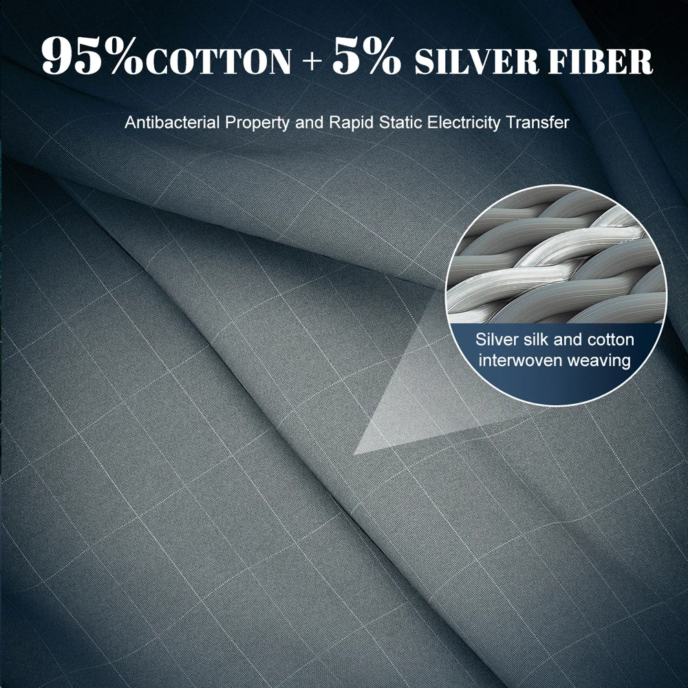 Astarexin Earthing Fitted Sheet Organic Cotton With Conductive Silver Fiber Grounding Bed Sheet Fitted Sheet For Nature Wellness 2
