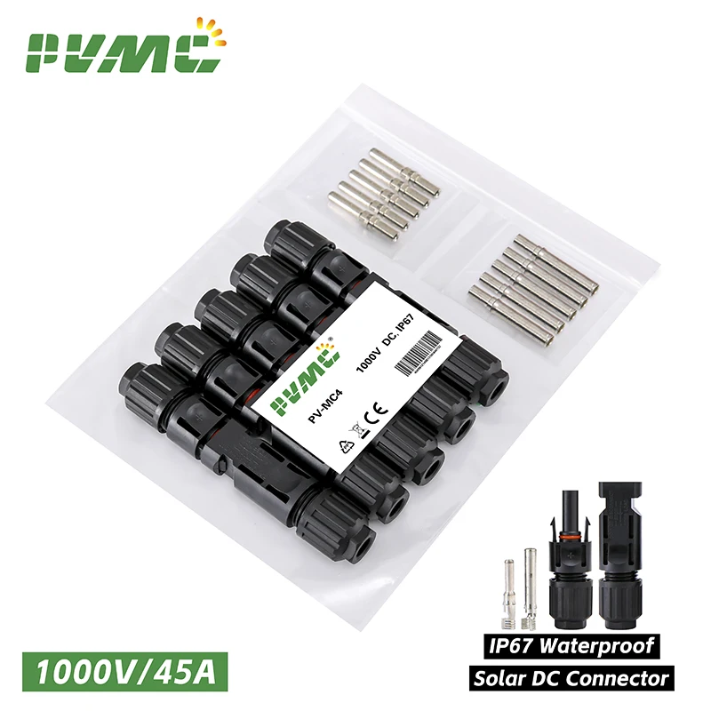 200/100/40/20/10/5 Pcs DC Solar Connector 1000V30A Panel Stecker IP67  waterproof Connectors Kit for PV/MC Cable 2.5/4/6mm2 - AliExpress