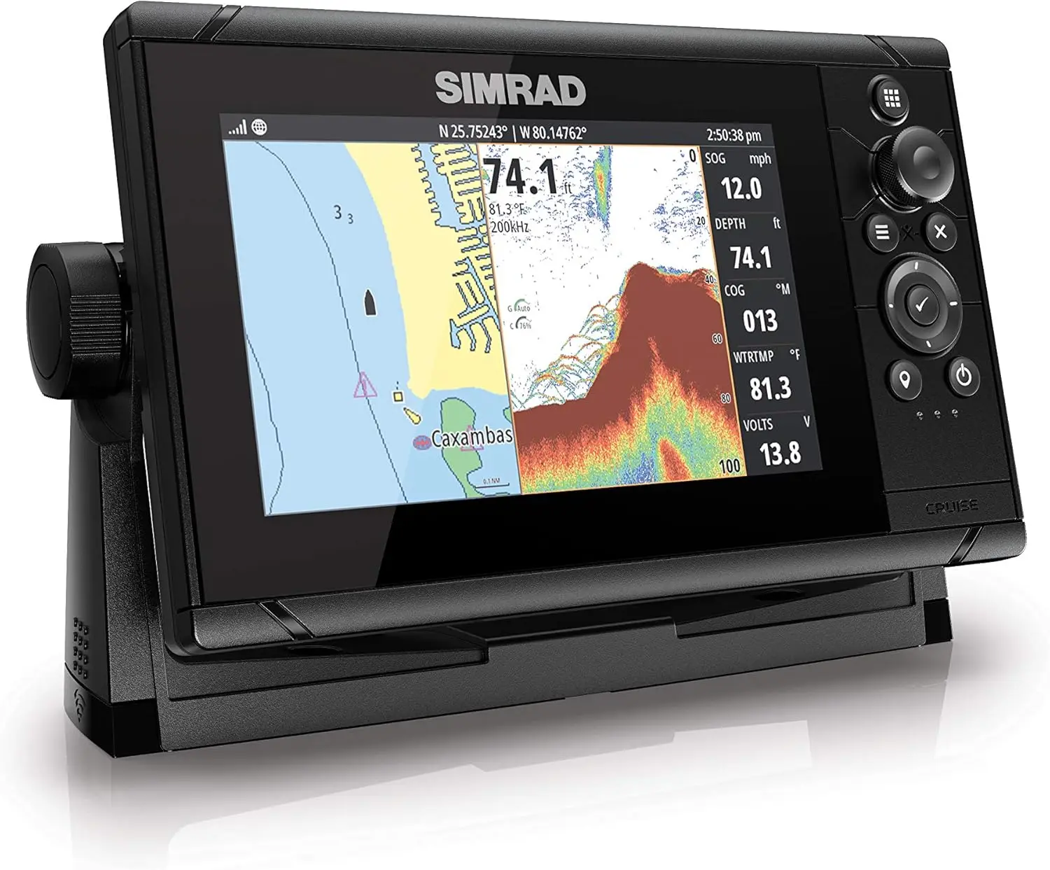 7-7-inch GPS Chartplotter with 83/200 Transducer, Preloaded C-MAP US Coastal Maps