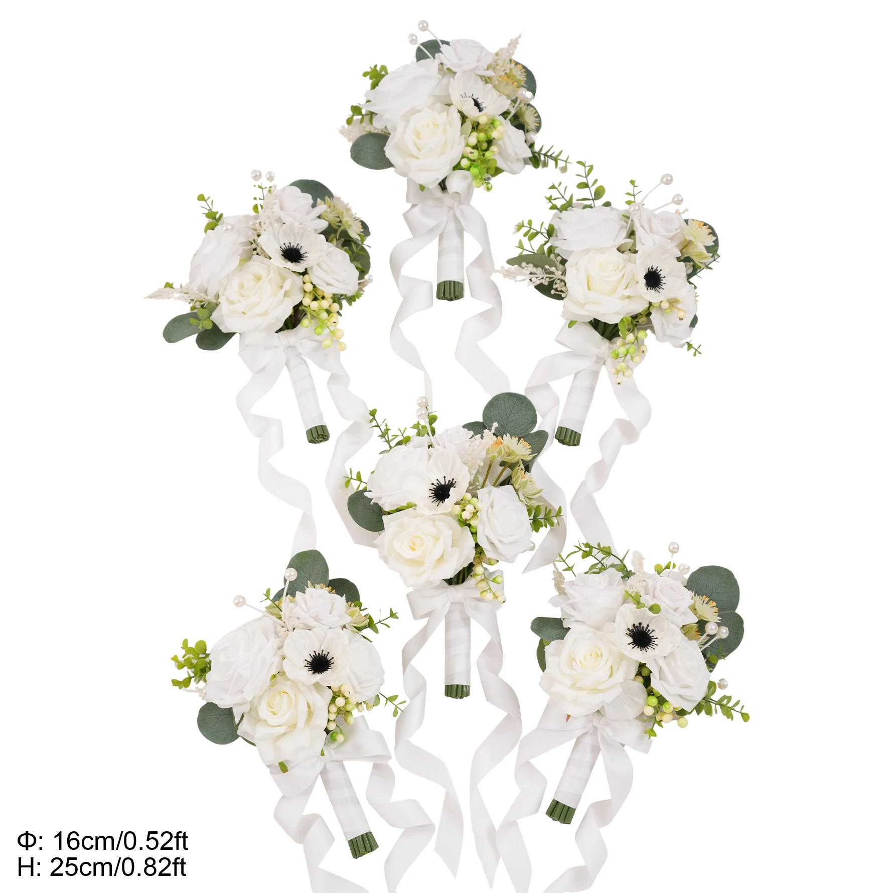 6pc white bridesmaid