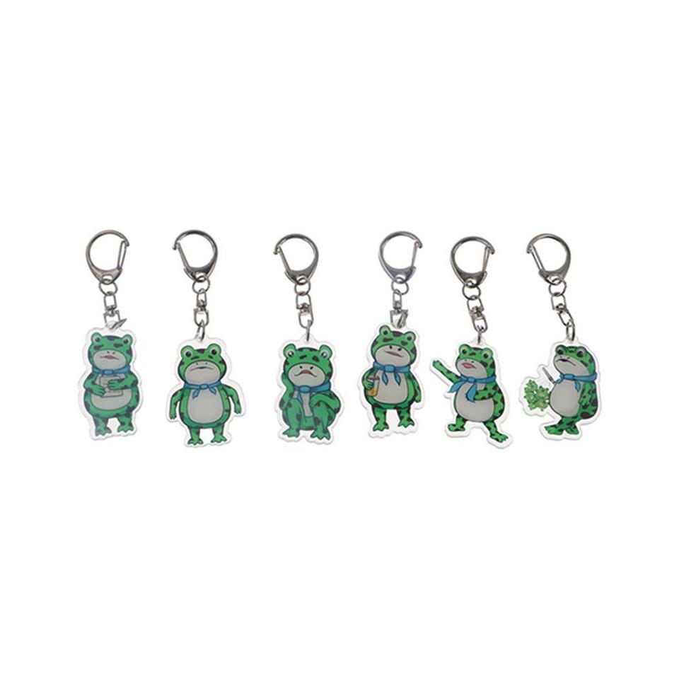 Cartoon Animal Frog Acrylic Keychain Frog Acrylic Animal Frog Pendent Green Keyring Silent Frog Keychain Schoolbag Pendant