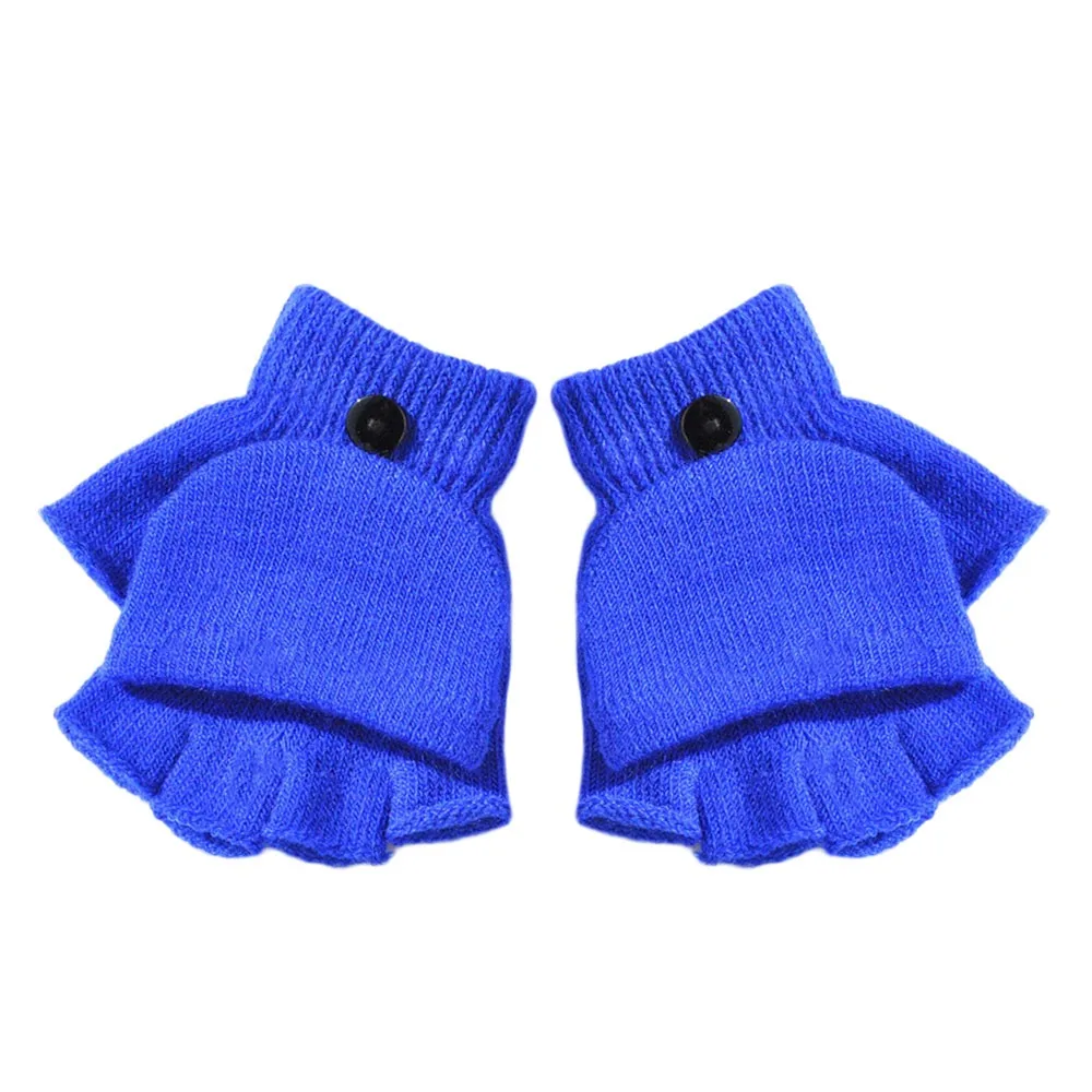Kids Knitted Velvet Winter Gloves for Boys Girls