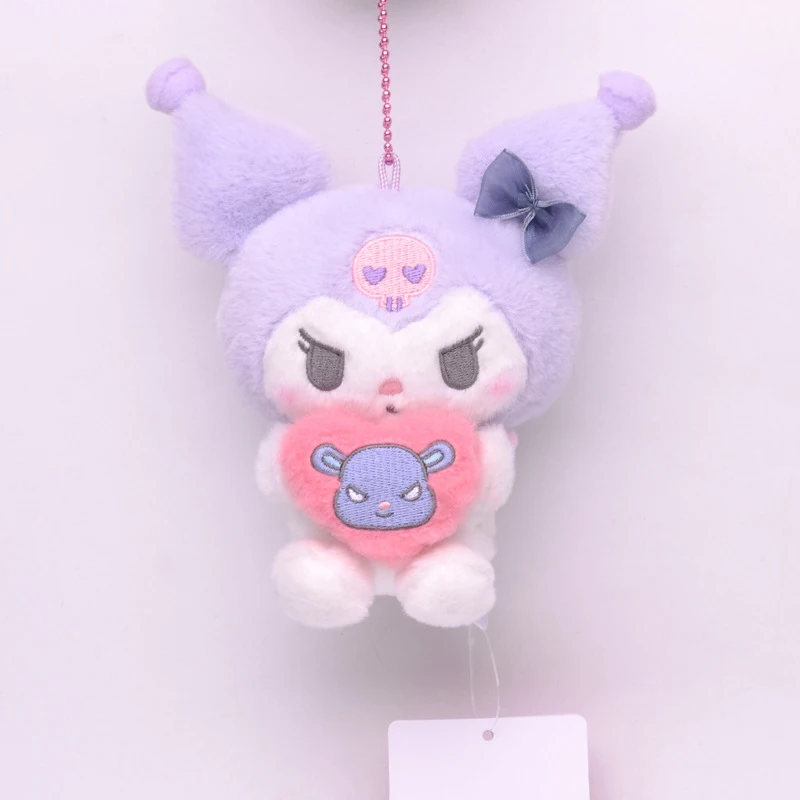 

Sanrio Keychain Cartoon Kuromi Plush Doll Toys Soft Pp Cotton Bag Decor Kawaii Kuromi Plush Keychain Pendant Child Girls Gifts