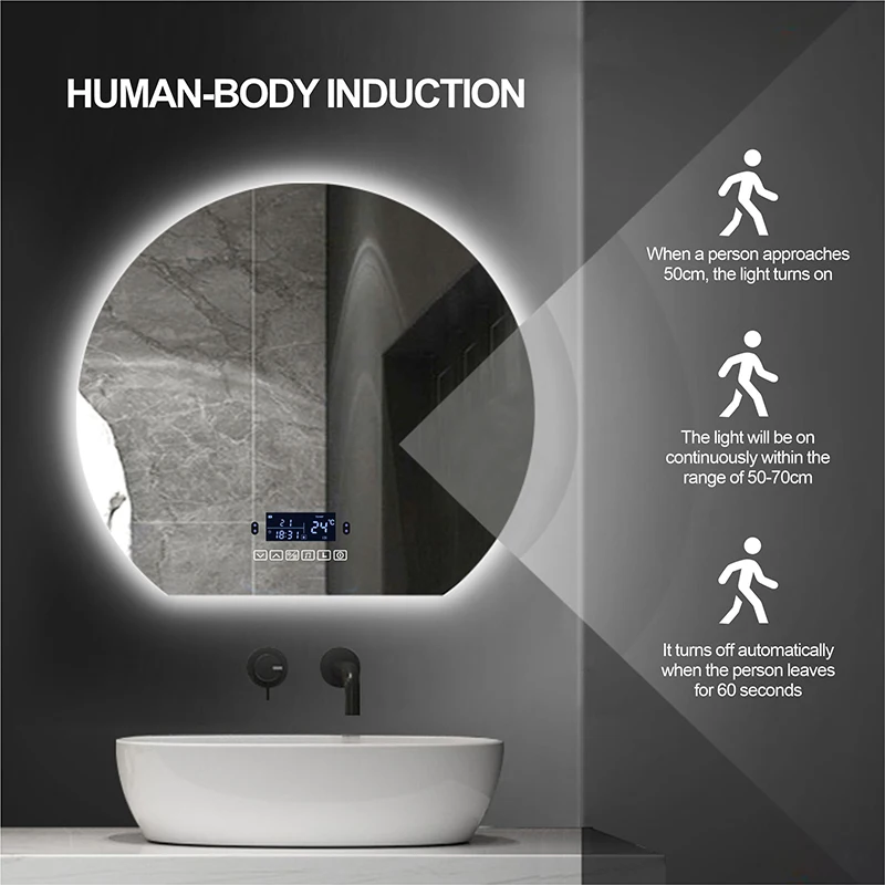 Smart rettangolare trucco specchio da bagno lente d'ingrandimento doccia  rasatura specchio da trucco trucco leggero espejo apparecchio da bagno GY -  AliExpress