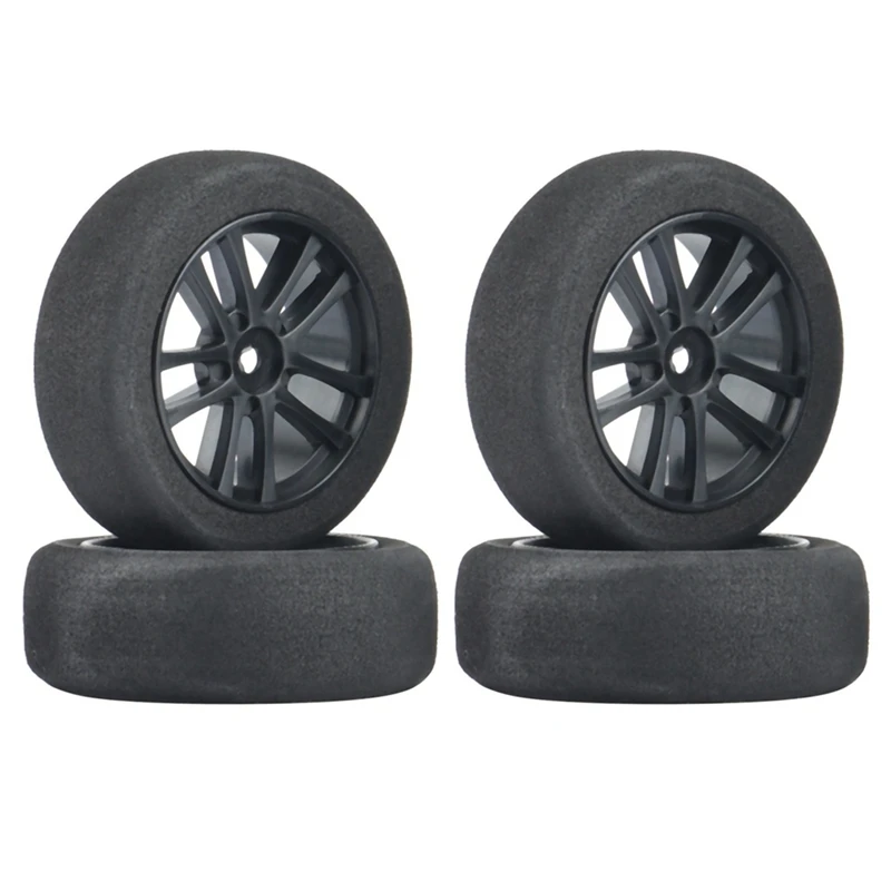 

4Pcs 65Mm Sponge Tires Foam Wheel Tyres Anti-Skid Silent For 1/10 RC On-Road Racing Car Tamiya TT01 TT02 TA06 Sakura D4