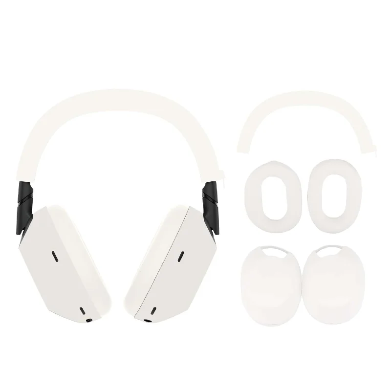 3-in-1 Silicone Sweat-Resistant Headphone Cover Set with Ear Pads and Headband Protector