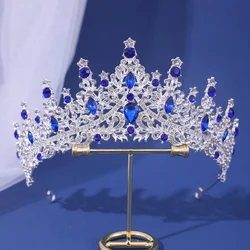 Elegant Baroque Bridal Tiara & Headdress for Weddings and Special Occasions (Silver Treasure Blue)