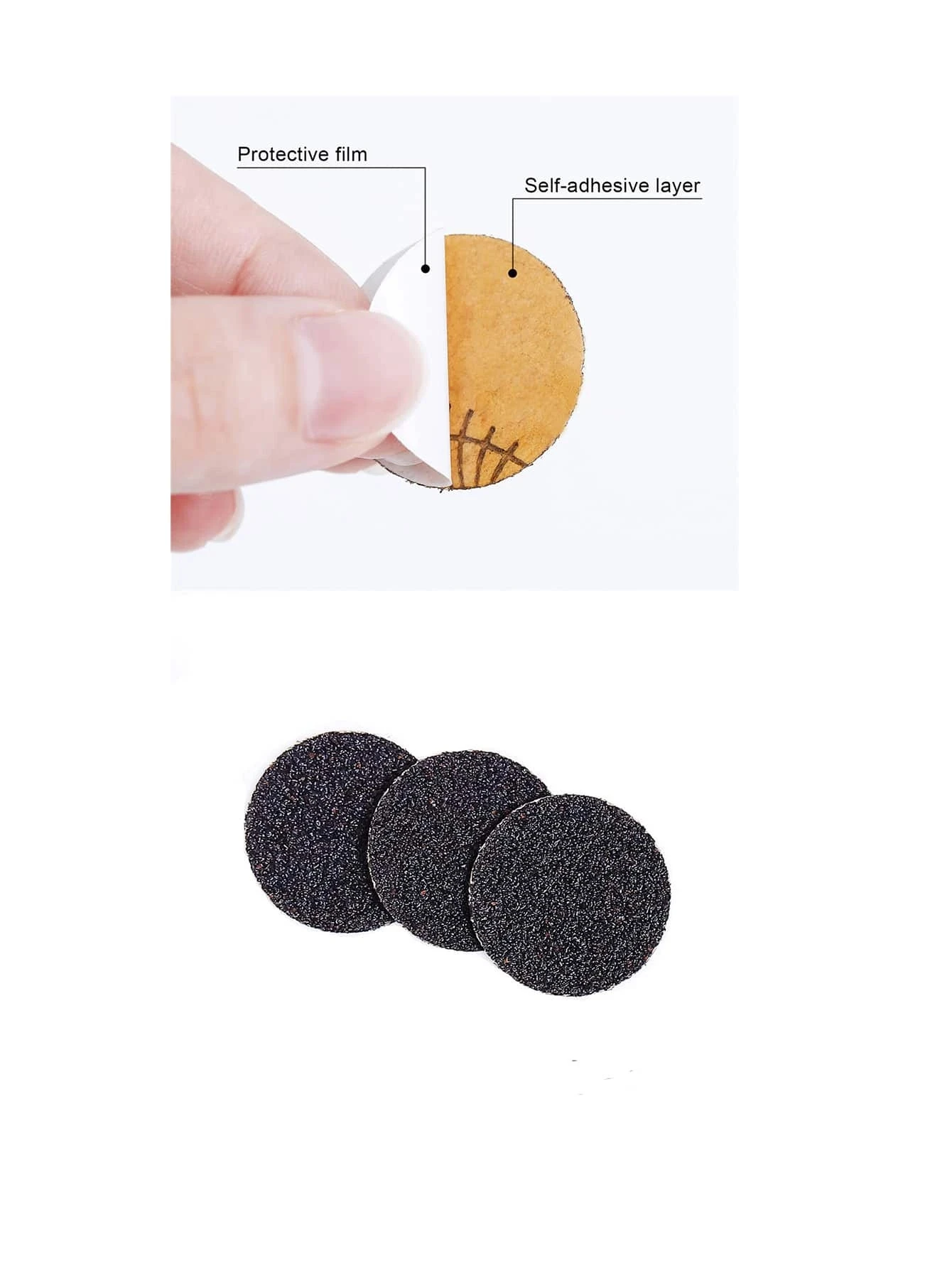 60 Stück Mix-Körnung Fußfeile Schleifpapierscheiben 43 mm Standardgröße Ersatzpads für elektrische Pediküre Maschine Wert Combo Set entfernen – Detail 4