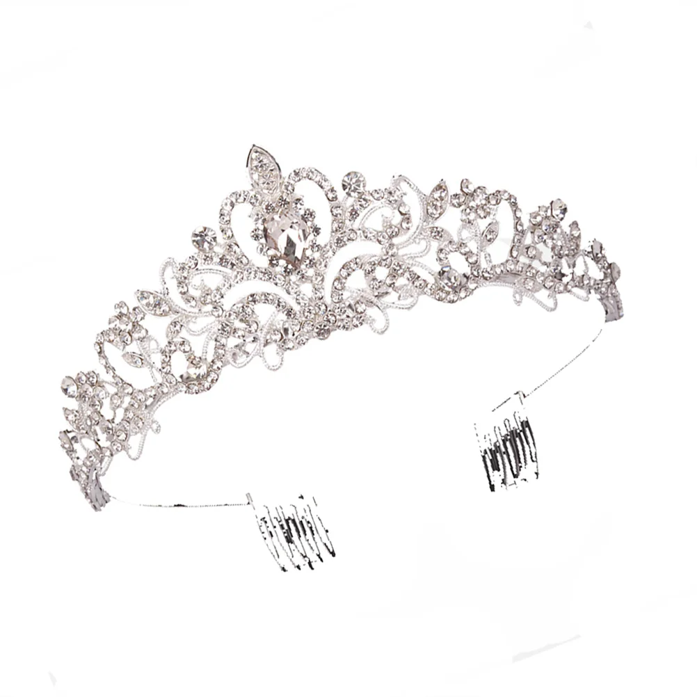 Crown Tiara Headband For Rhinestone Crystalbridal Tiaras Crowns Weddingbride And Silver Hair Birthday Queen gold crown g colour rhinestone crystal tiara for men or women unisex style king queenhairwear model show vintage crowns