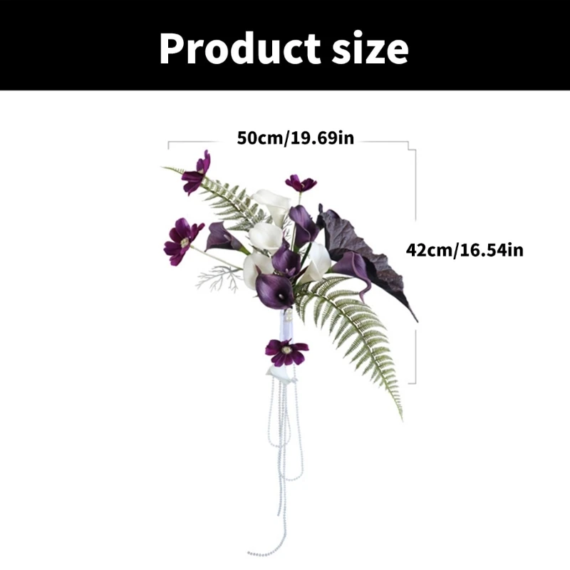 Delicate Bridal Bouquet Flower Corsage Artificial CallaLily Bouquet Photo Props Bridal for Wedding Party Prom
