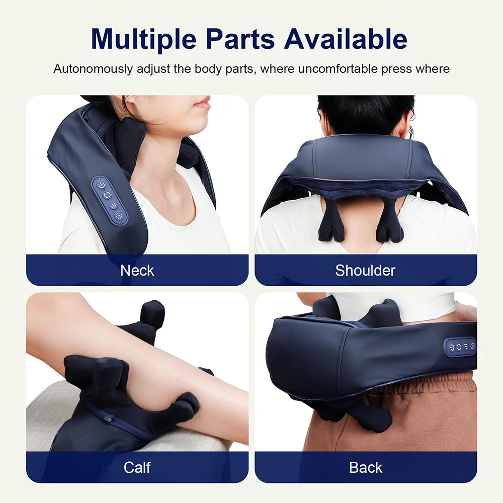10 Head Shiatsu Neck And Shoulder Massager Shawl Kneading Massage Spine Back Leg Relax Neck masajeador