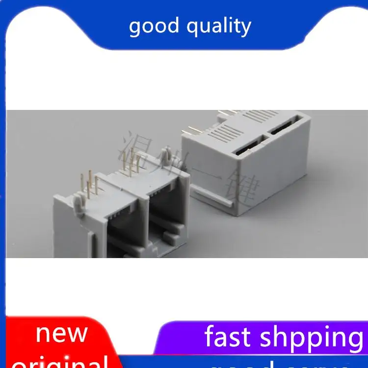 

10pcs original new 5521-2 connected -6P4C - with edge -90 degrees - gray - RJ11RJ45 5224 network socket horizontal