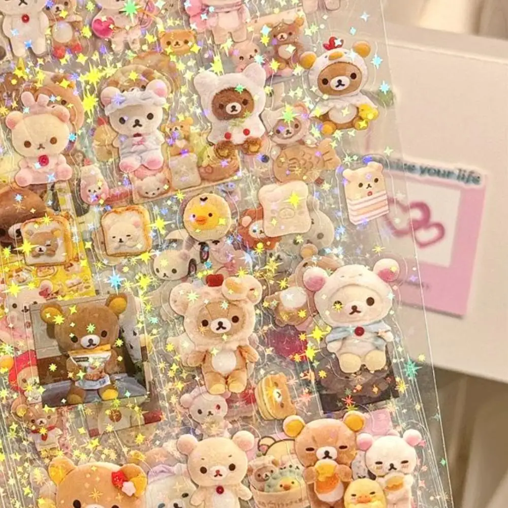 5sheets Rilakkuma Waterproof Cutting film sticker Hand account materials Water cup Desktop decoration children DIY Card stickers Best Sellers In Toys & Games