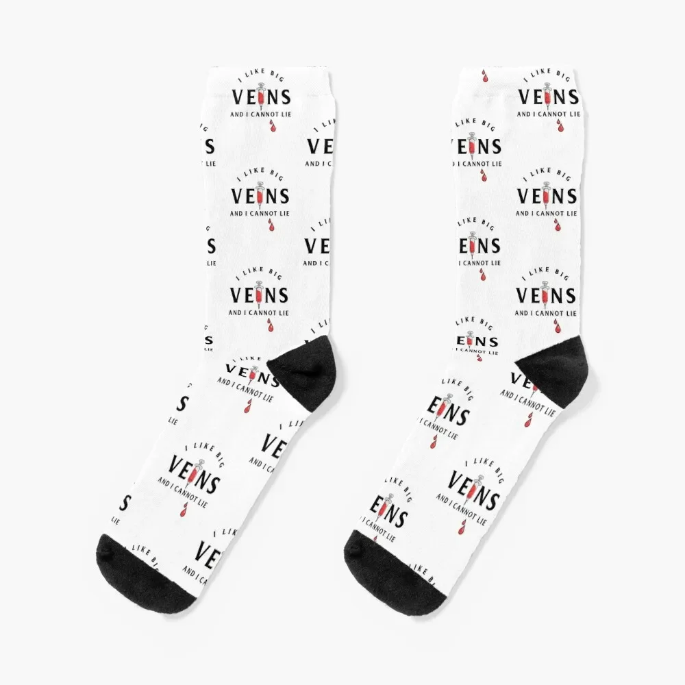Phlebotomist Saying / Funny Phlebotomy Big Veins Syringe design Socks moving stockings loose Socks For Man Women's