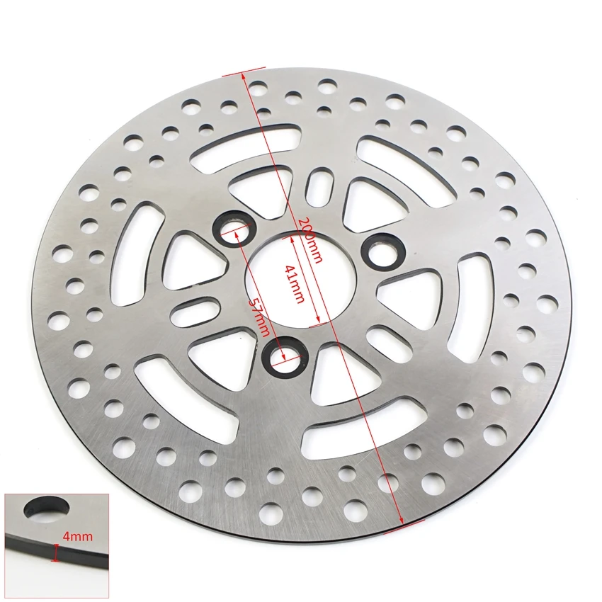 RPM 200mm Brake Disc Floating Rotor Motorcycle Brake Disc Caliper 200mm Pitching 57mm or 70mm 3 Hole for Honda Yamaha Jog