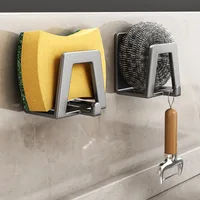 Stainless Steel Sponge Holder Self Adhesive Sink Drain Drying Sponges Racks Shelf Kitchen Storage Wall Hooks Holders Organizer 3