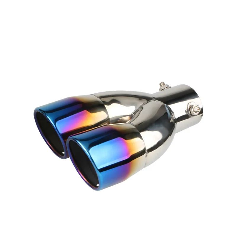 Exhaust Pipe Tip 3 inch Exhaust Tip 76mm Double Exhaust Tail Tip For 3.0" Outside Diameter Tailpipe