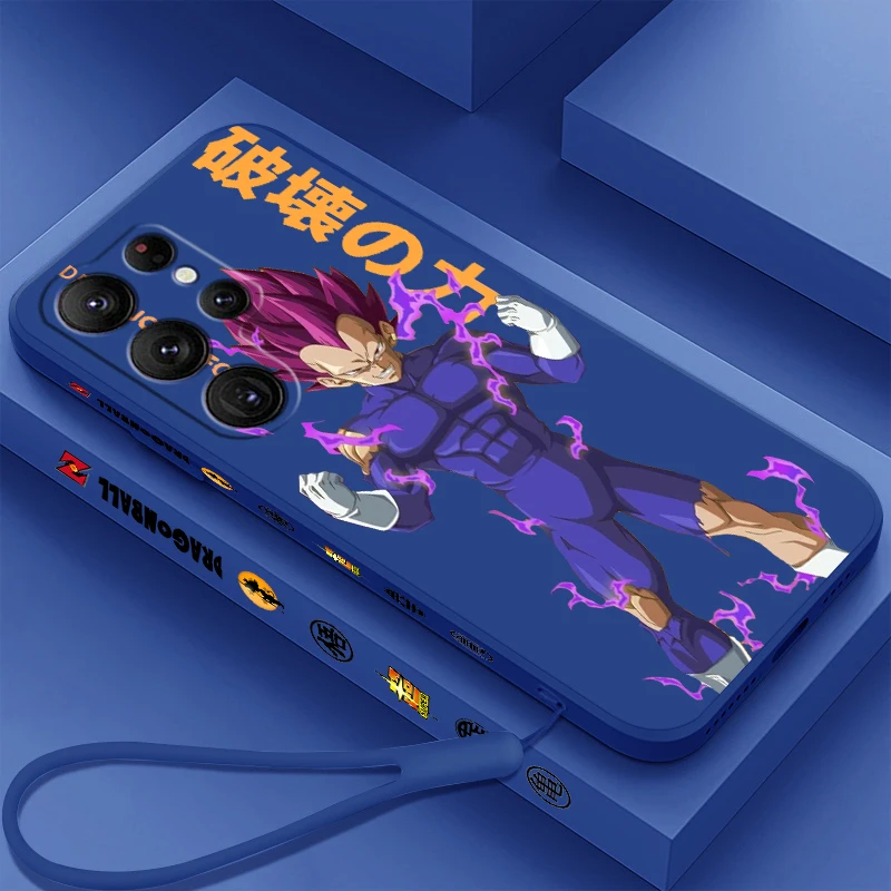 D-Dragon Vegeta Iv Goku Liquid Left Rope Per Samsung Galaxy S24 S23 S22 S21 S20 Fe S10 Ultra Plus Lite 5G Cover Posteriore Custodia Per Telefono