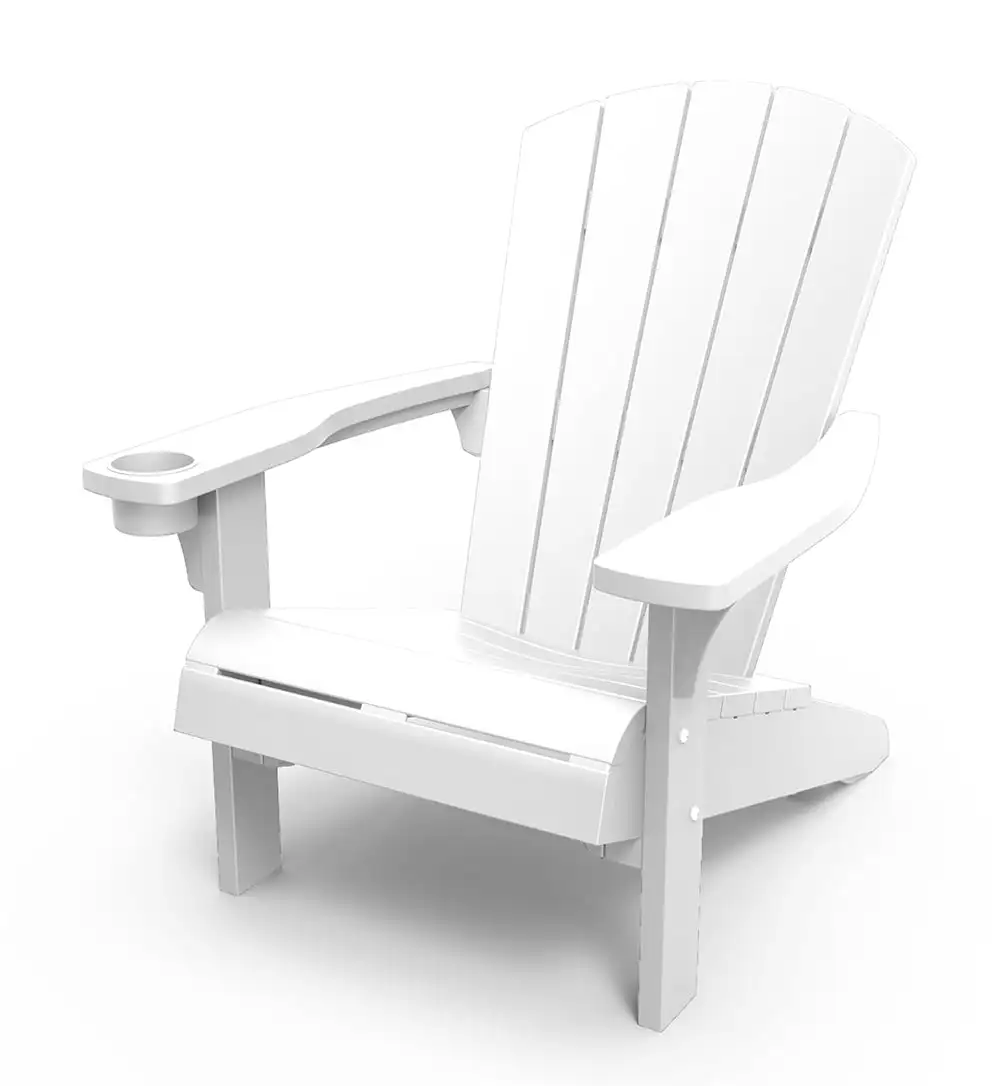 

Уличная мебель Keter Alpine Adirondack, стулья с подставкой, идеально подходят для сидений во дворе, белого цвета