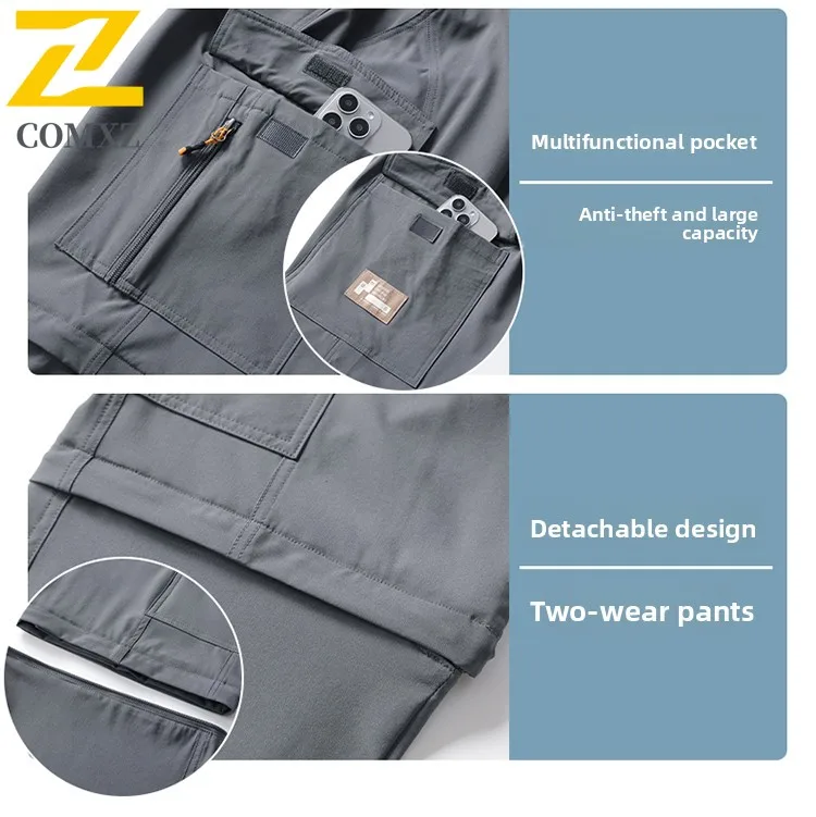 EiAO Men's  Hiking Pants Spring-Summer Quick-Dry Convertible Lightweight Stretch Water-Resistant Multi-Pocket Outdoor Trekking