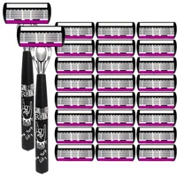 High Quality Women'S Stainless Steel Razor Set Smooth, Comfortable Shaving, Sharp Durable Blade, Easy To Change The Head